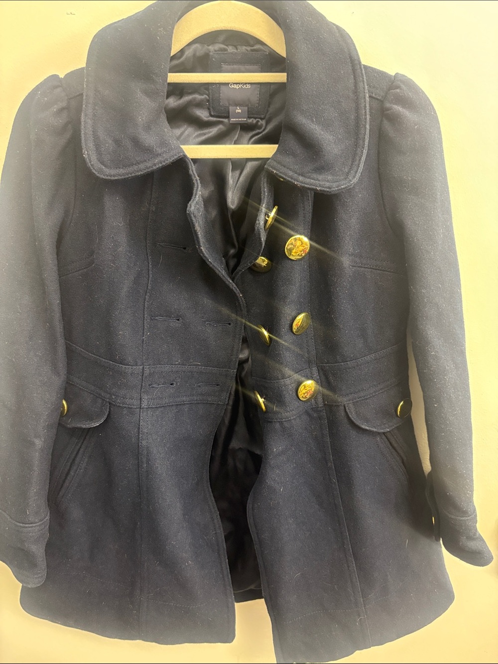 GAP Navy Double-Breasted Peacoat with Gold Buttons
